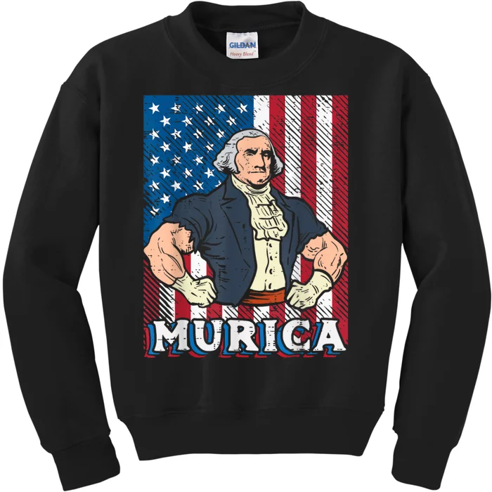 4th Of July Bald Eagle Mullet Murica Usa Usa Merica Kids Sweatshirt