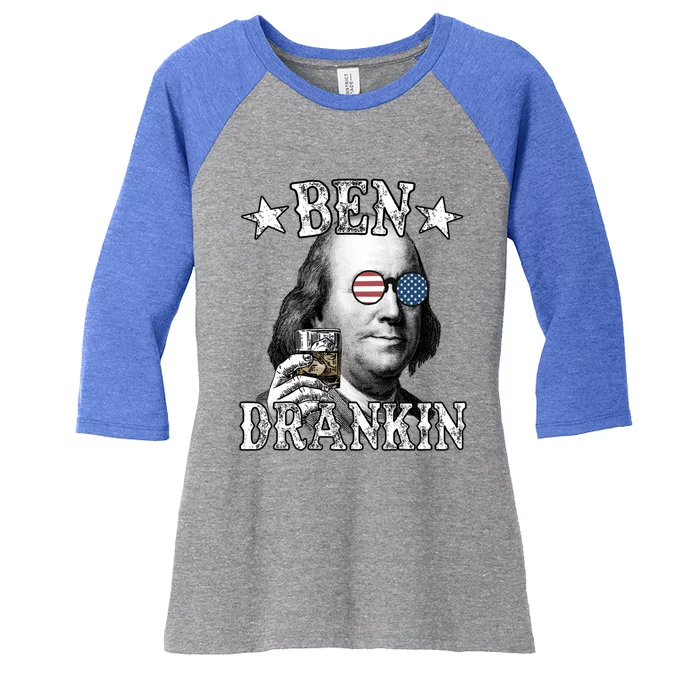 4th Of July Ben Drankin Benjamin Franklin Gift Women's Tri-Blend 3/4-Sleeve Raglan Shirt