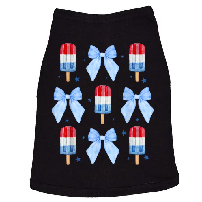 4th Of July Cute Popsicle Bows Patriotic Doggie Tank