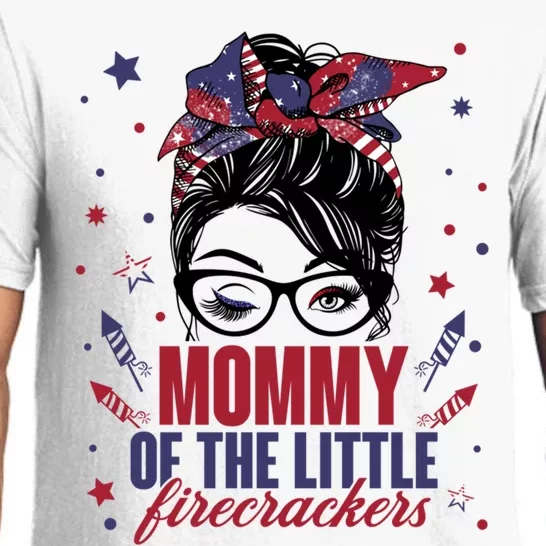 4th Of July Messy Bun Mommy Of Little Firecrackers Meaningful Gift Pajama Set