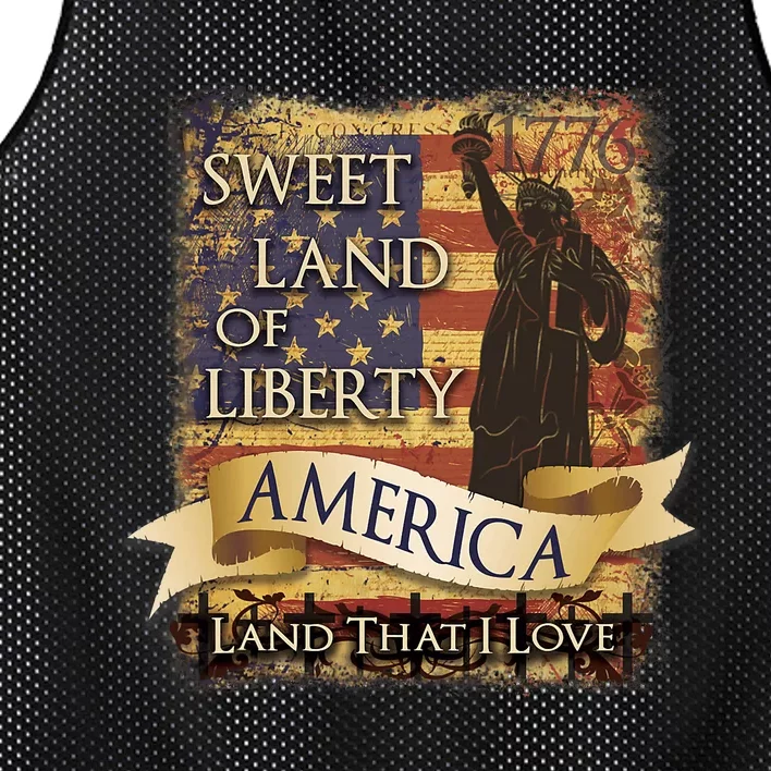 4th Of July America Sweet Land Of Liberty Patriotic Usa Flag Mesh Reversible Basketball Jersey Tank