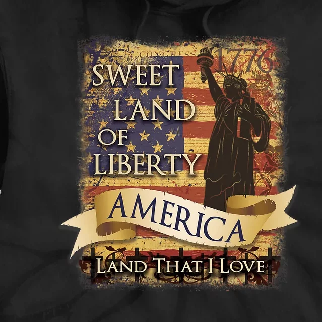 4th Of July America Sweet Land Of Liberty Patriotic Usa Flag Tie Dye Hoodie