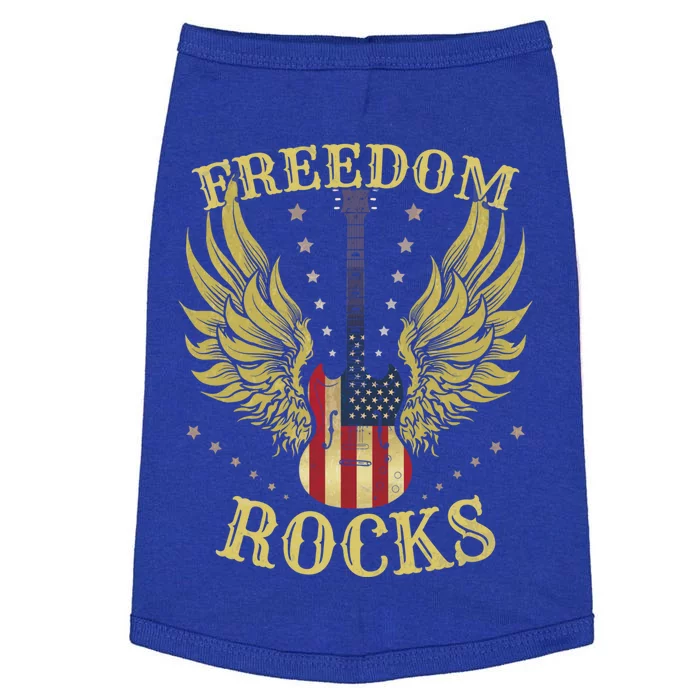 4th Of July Fourth Independence Day Guitar Freedom Rocks Gift Doggie Tank