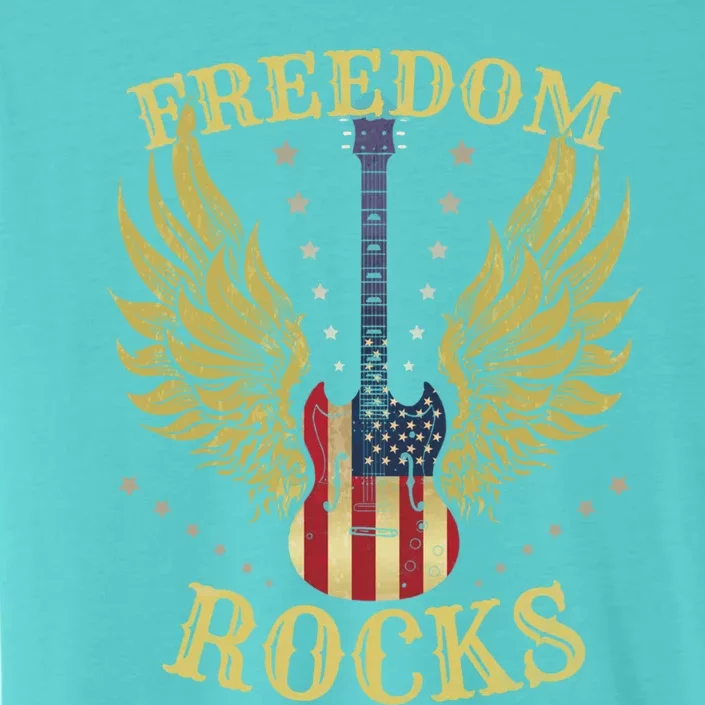 4th Of July Fourth Independence Day Guitar Freedom Rocks Gift ChromaSoft Performance T-Shirt