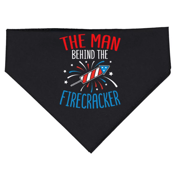 4th Of July Baby Shower The Man Behind The Firecracker USA-Made Doggie Bandana