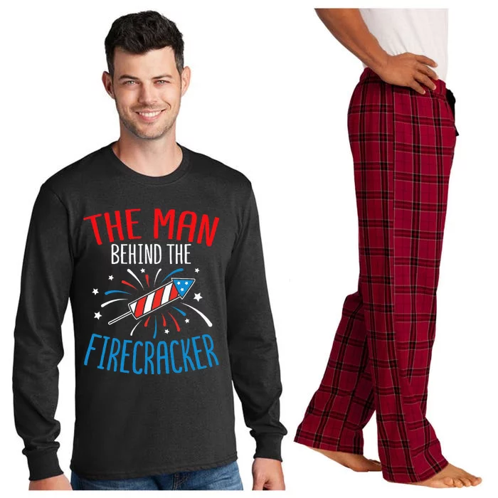 4th Of July Baby Shower The Man Behind The Firecracker Long Sleeve Pajama Set