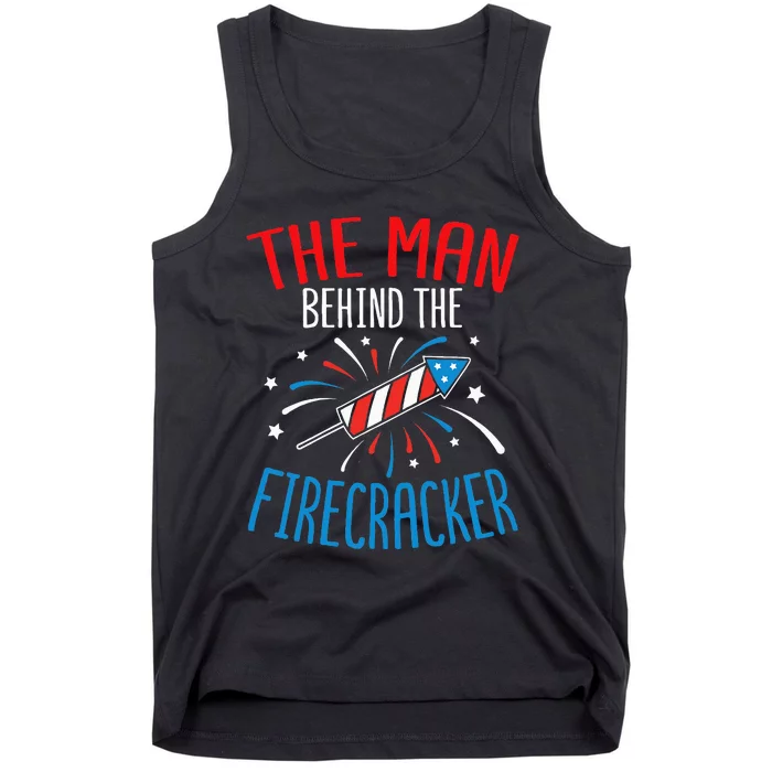 4th Of July Baby Shower The Man Behind The Firecracker Tank Top