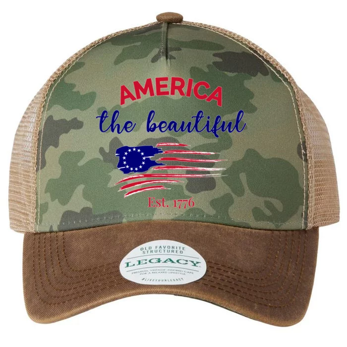 4th Of July America The Beautiful Est Gift Legacy Tie Dye Trucker Hat