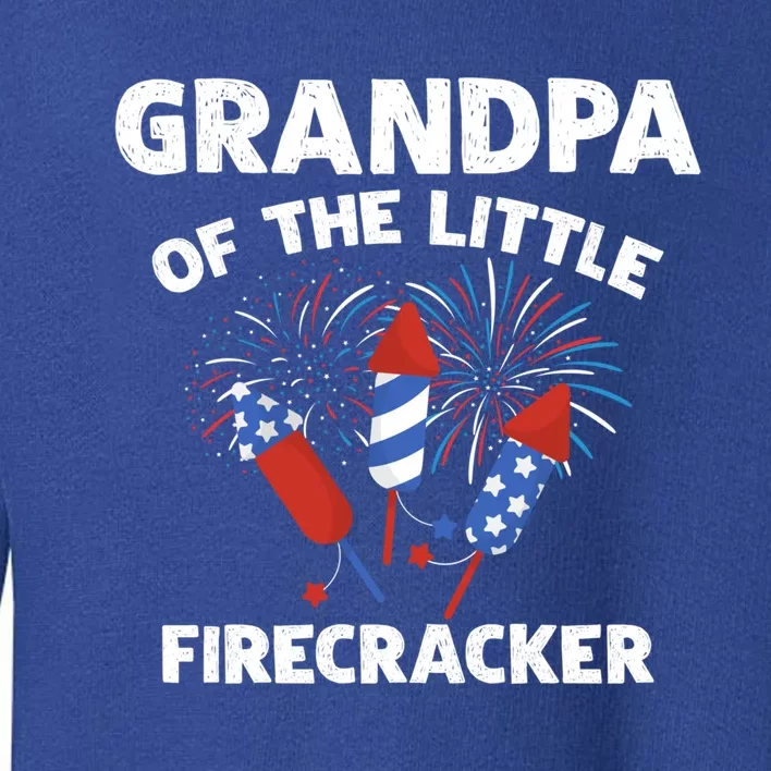 4th Of July Birthday Grandpa Of The Little Firecracker Funny Gift Cool Gift Toddler Sweatshirt