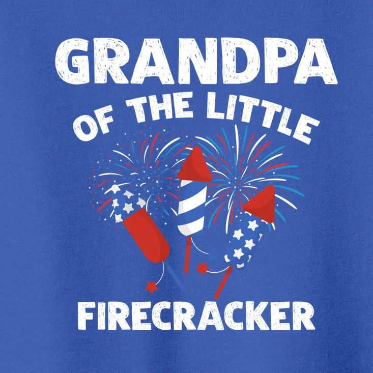 4th Of July Birthday Grandpa Of The Little Firecracker Funny Gift Cool Gift Toddler T-Shirt