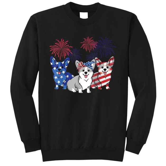 4th Of July American Flag Corgi Patriotic Dog Men Womens Sweatshirt