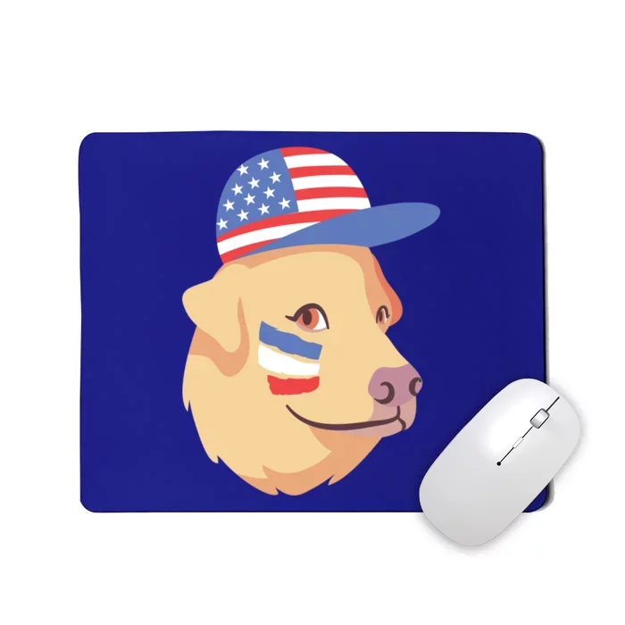 4th Of July Labrador Dog American Flag Graphic Gift Mousepad