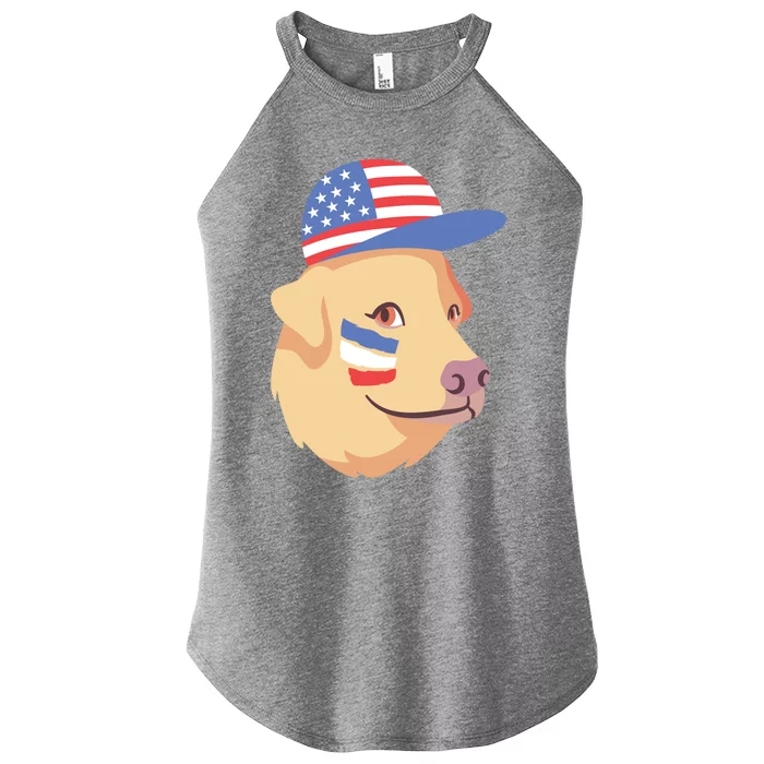 4th Of July Labrador Dog American Flag Graphic Gift Women’s Perfect Tri Rocker Tank