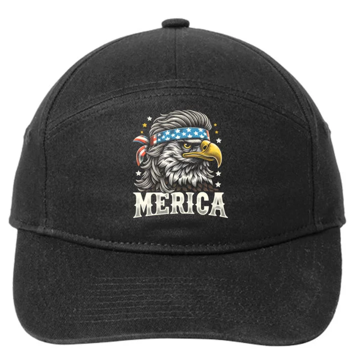 4th Of July Patriotic Funny Eagle July 4th Usa Merica 7-Panel Snapback Hat