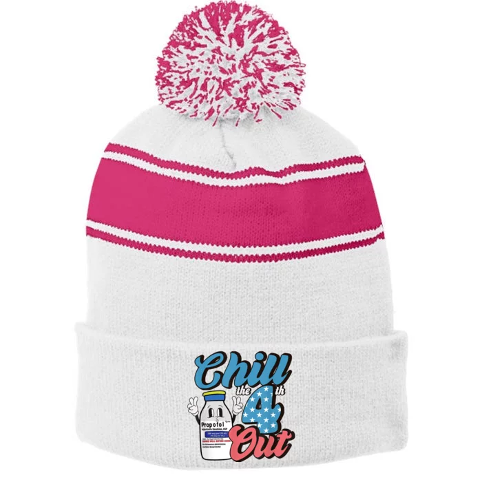 4th Of July ICU Nurse Chill Out Propofol Sedation Squad CCU Stripe Pom Pom Beanie