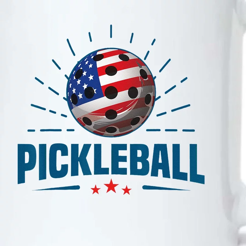 4th Of July Patriotic American Flag Pickleball Lover Black Color Changing Mug