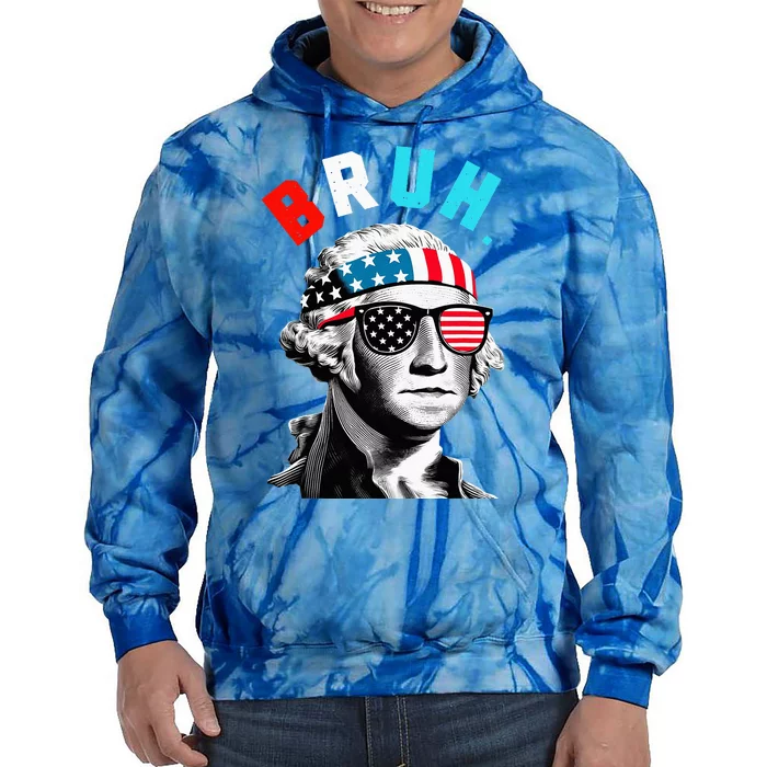 4th Of July 2024 George Washington Bruh Tie Dye Hoodie