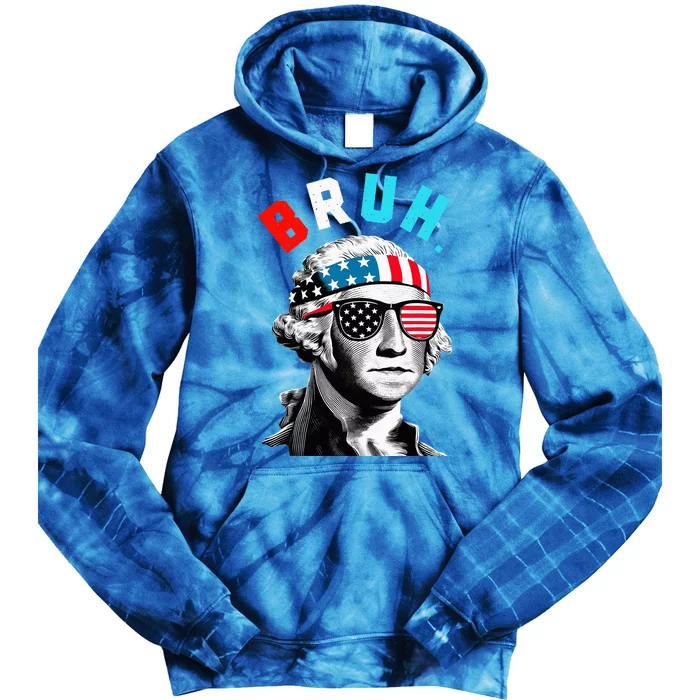 4th Of July 2024 George Washington Bruh Tie Dye Hoodie