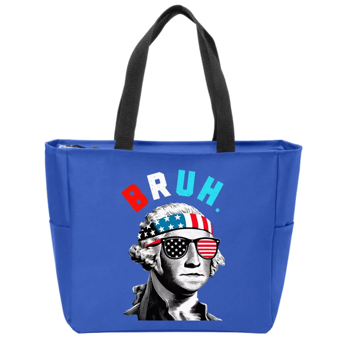 4th Of July 2024 George Washington Bruh Zip Tote Bag