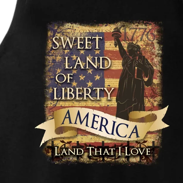 4th Of July America Sweet Land Of Liberty Patriotic Usa Flag Meaningful Gift Ladies Tri-Blend Wicking Tank