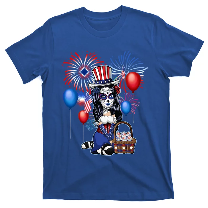 4th Of July Cute Anime Sugar Skull Ga Teen Gift T-Shirt