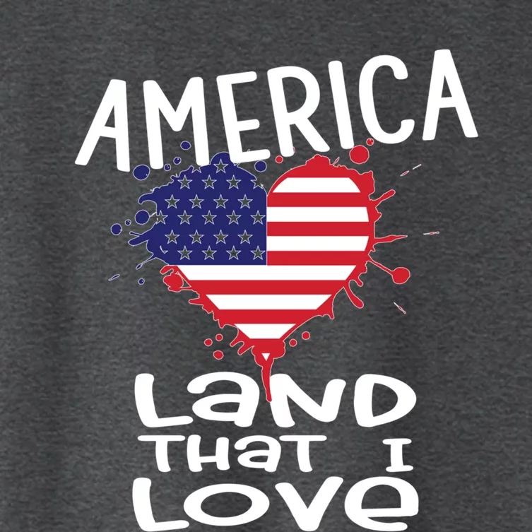 4th Of July America Land That I Love Heart Gift Women's Crop Top Tee