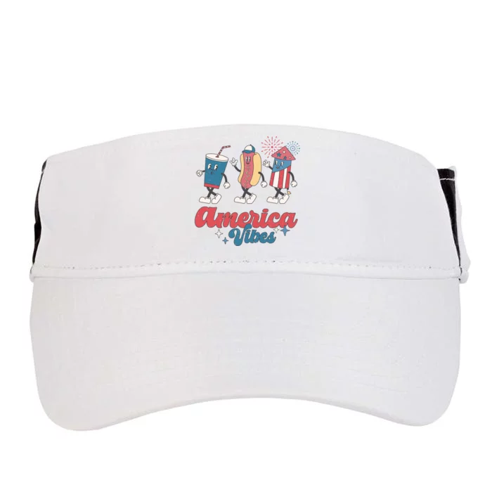 4th Of July America Vibes Hotdog Fireworks Food Retro Adult Drive Performance Visor