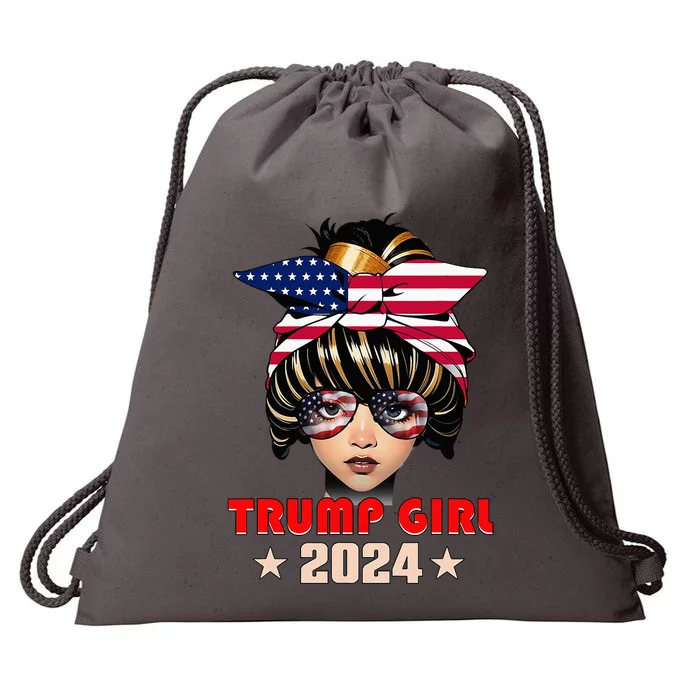 4th Of July Trump 45 47 Trump Girl 2024 Drawstring Bag