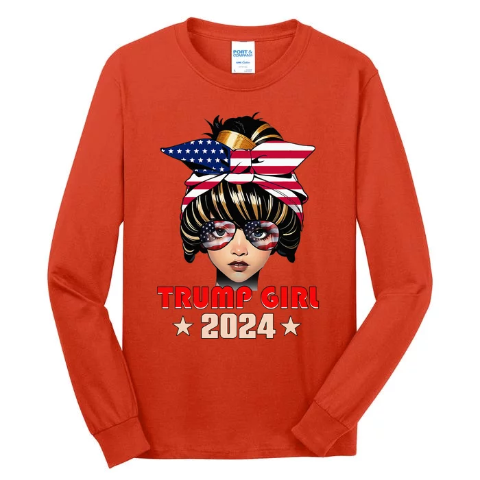 4th Of July Trump 45 47 Trump Girl 2024 Tall Long Sleeve T-Shirt