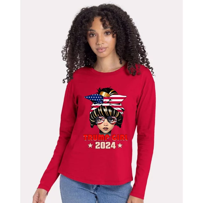 4th Of July Trump 45 47 Trump Girl 2024 Womens Cotton Relaxed Long Sleeve T-Shirt