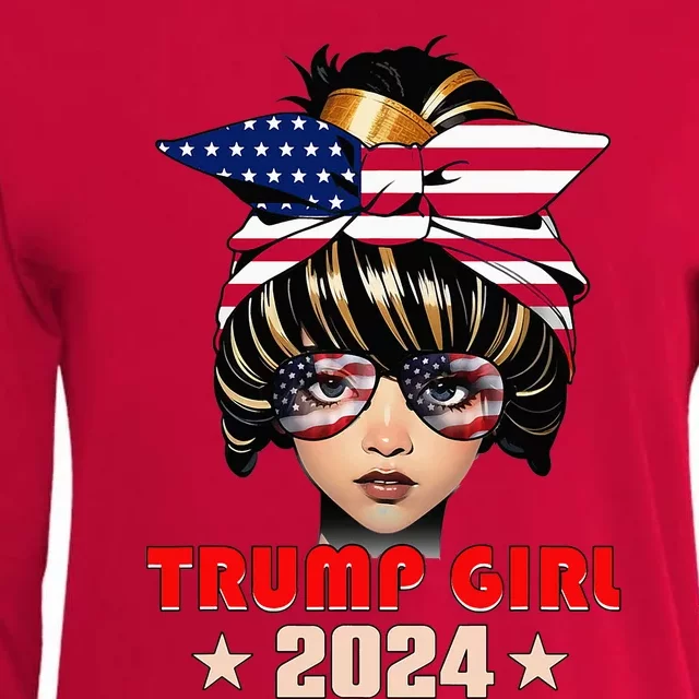 4th Of July Trump 45 47 Trump Girl 2024 Womens Cotton Relaxed Long Sleeve T-Shirt