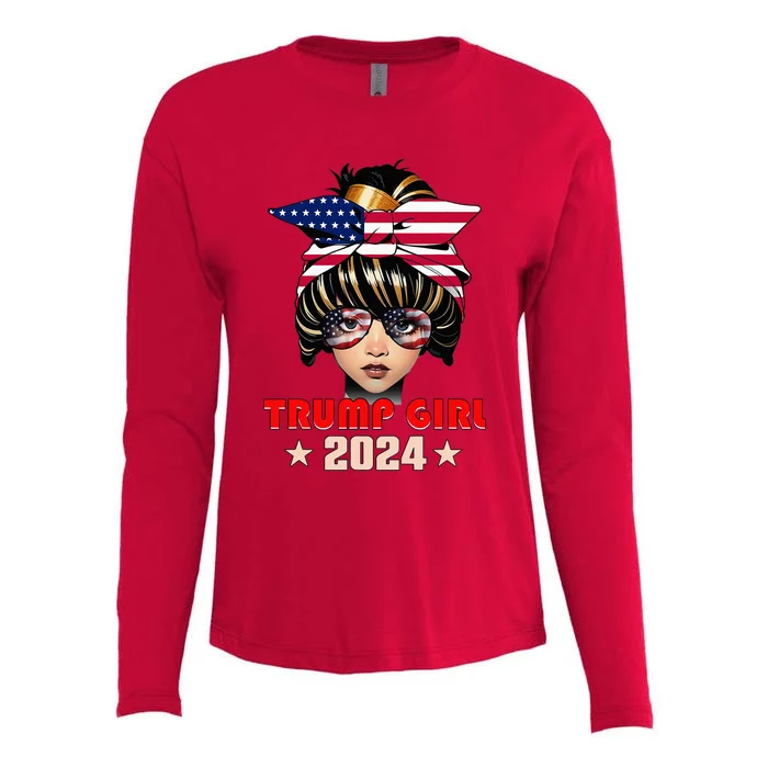 4th Of July Trump 45 47 Trump Girl 2024 Womens Cotton Relaxed Long Sleeve T-Shirt