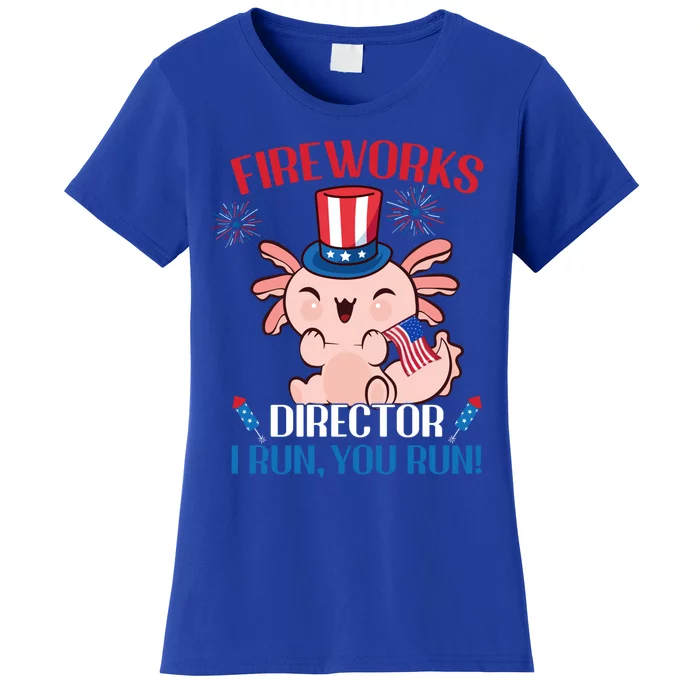 4th Of July Cute Axolotl Fireworks Director Great Gift Women's T-Shirt