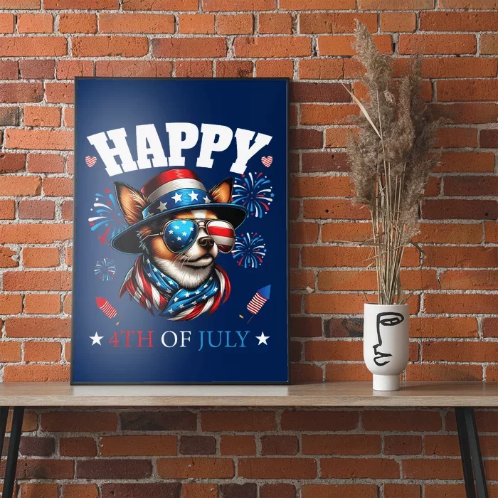 4th Of July Chihuahua Dog Patriotic Hat American Poster