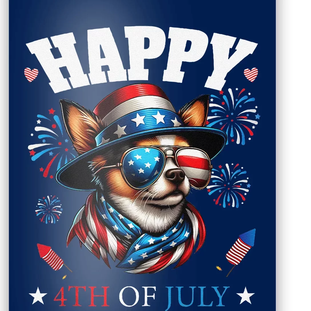 4th Of July Chihuahua Dog Patriotic Hat American Poster