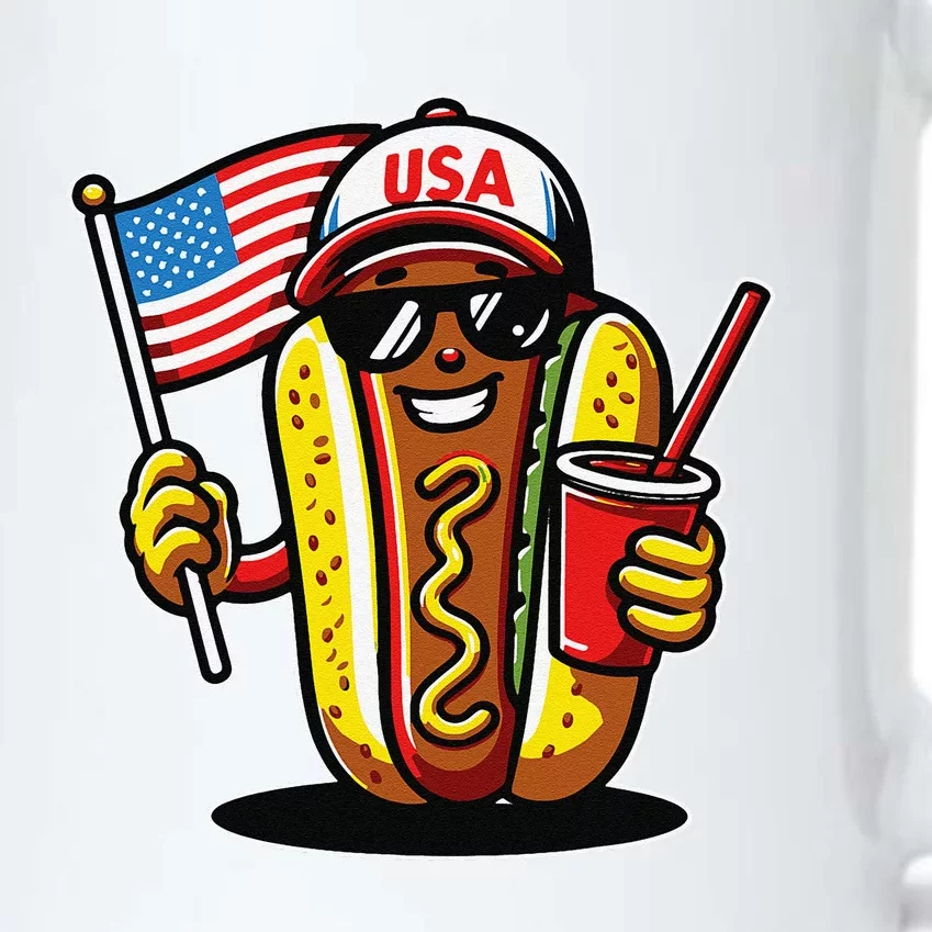 4th Of July Hotdog Funny Fourth Of July Patriotic Usa Flag Black Color Changing Mug