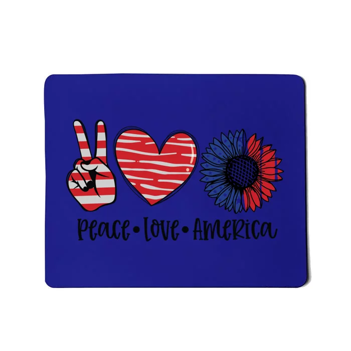 4th Of July Usa Flag Peace Love America Funny Gift Mousepad