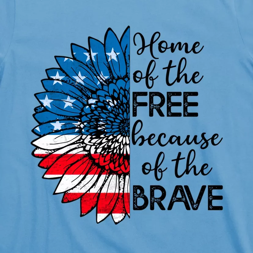 4th Of July Sunflower Home Of The Free Because Of The Brave Gift T-Shirt