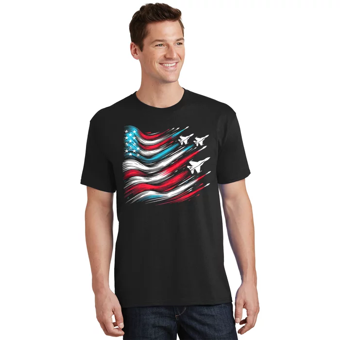 4th Of July Jet American Flag Patriotic Usa T-Shirt