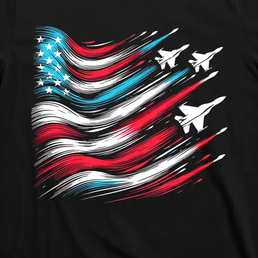 4th Of July Jet American Flag Patriotic Usa T-Shirt