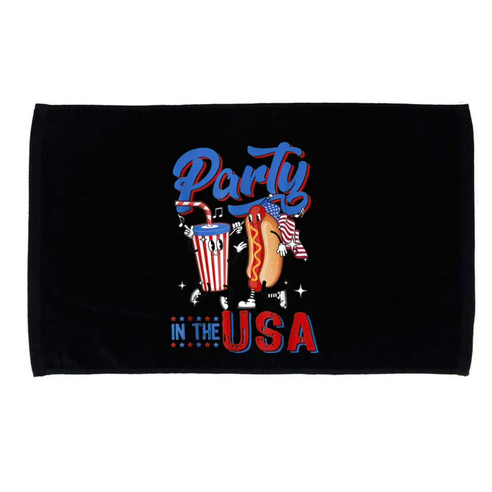 4th Of July Food Party In The USA Funny Hot Dog Lover Shirt Microfiber Hand Towel