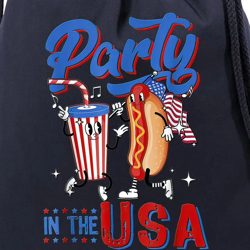 4th Of July Food Party In The USA Funny Hot Dog Lover Shirt Drawstring Bag