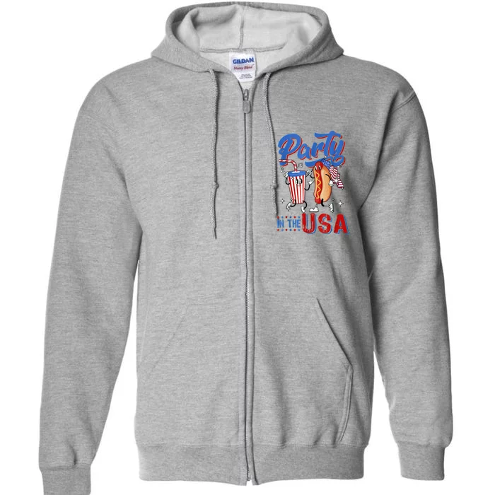 4th Of July Food Party In The USA Funny Hot Dog Lover Shirt Full Zip Hoodie