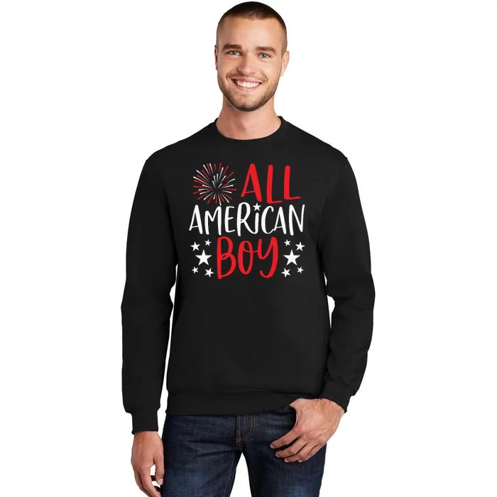 4th Of July All American Boy Fireworks Tall Sweatshirt