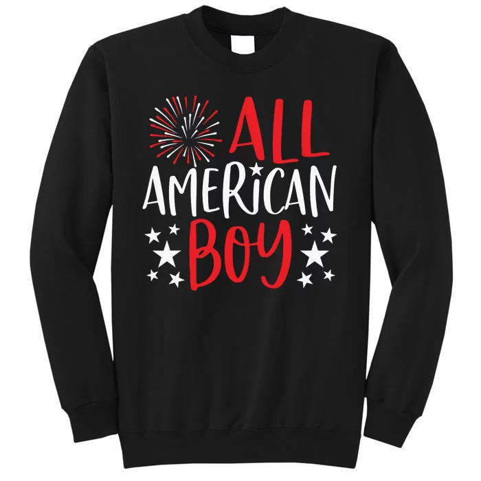 4th Of July All American Boy Fireworks Tall Sweatshirt