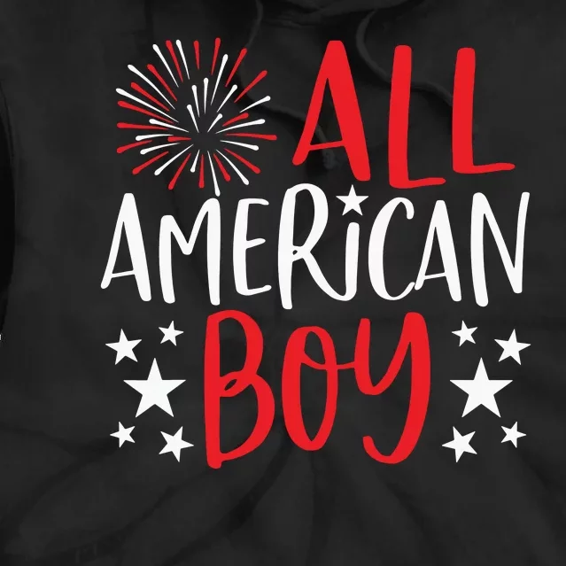 4th Of July All American Boy Fireworks Tie Dye Hoodie