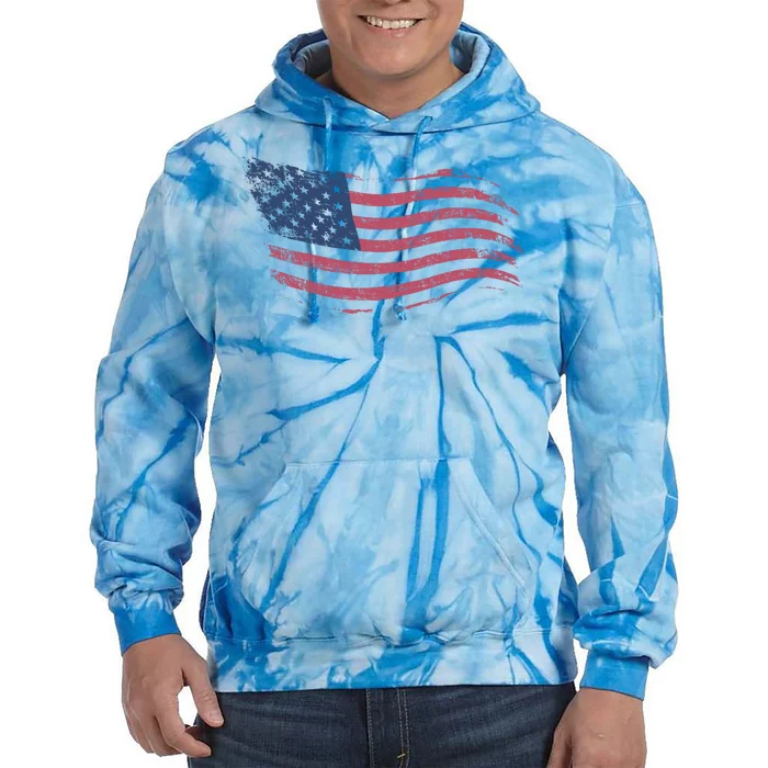 4th Of July Vintage USA Flag Tie Dye Hoodie