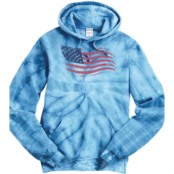 4th Of July Vintage USA Flag Tie Dye Hoodie