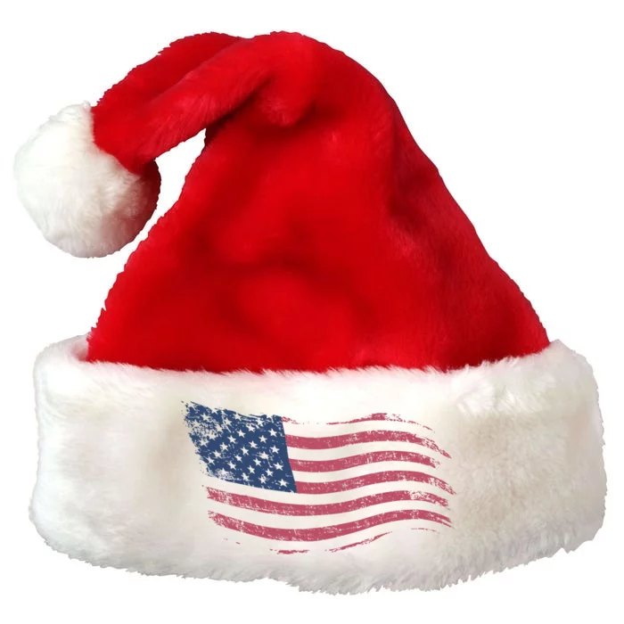 4th Of July Vintage USA Flag Premium Christmas Santa Hat