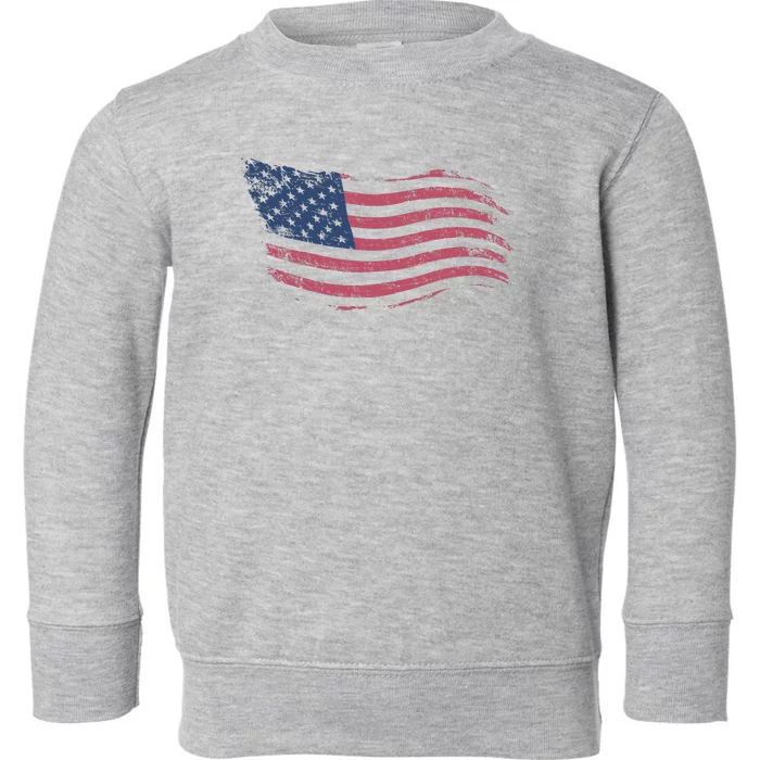 4th Of July Vintage USA Flag Toddler Sweatshirt